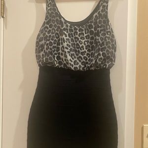 Black and leopard dress